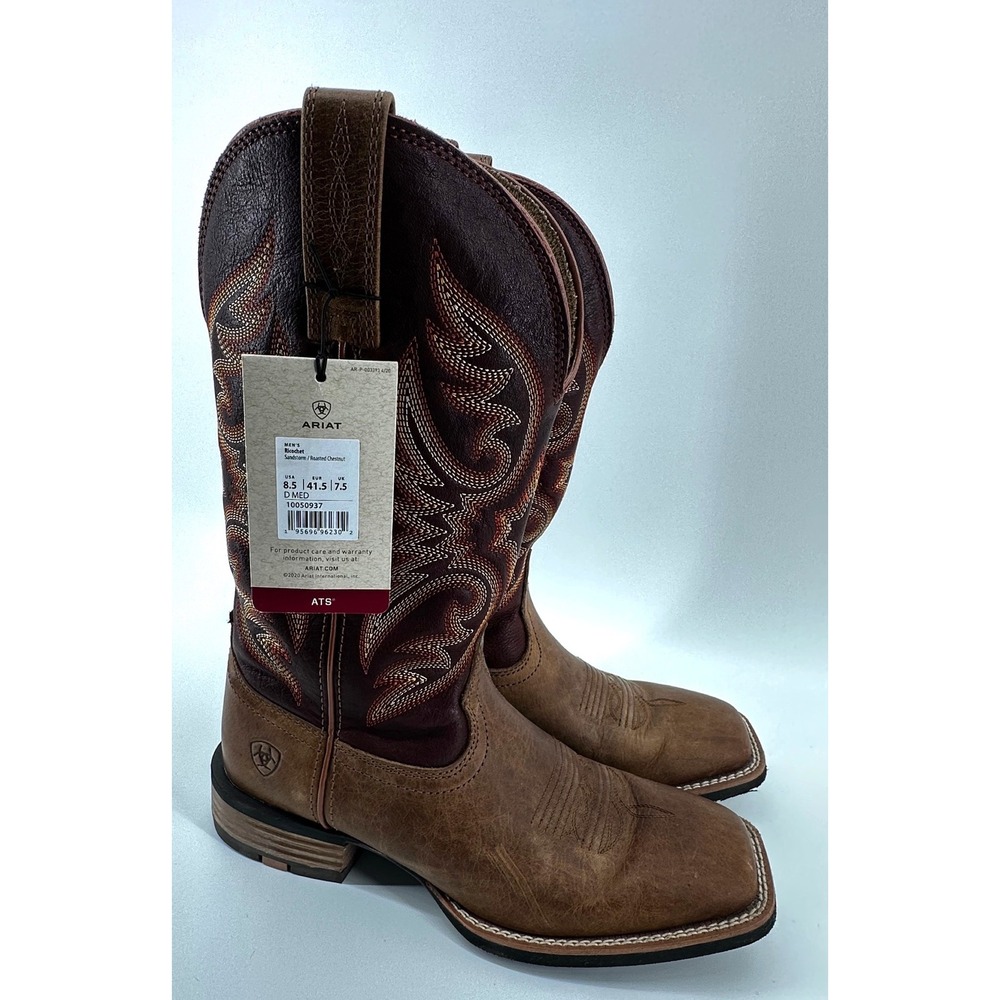 Ariat Mens Brossard Western Boots Sandstorm Roasted Chestnut 10050937 Size 8.5 D